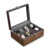 Комплекты Walnut Watch Box простой домохозяйство с высоким уровнем деревянные механические часы для браслетов Коллекция Дисплей ящик для просмотра коробка коробка