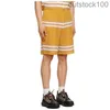 High -end Buurberlyes -kostuums voor vrouwelijke mannen Mens Polyester gestreepte gele shorts Senior merk Casual Summer Designer Shorts