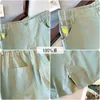 160 kg plus size dames werkkleding casual shorts hoge taille zomer dunne brede poot broek groen heup 154 6xl 7xl 8xl 9xl 10xl 240411