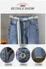 Jeans de jeans masculin concepteur jean de luxe haut de gamme, pantalon de pieds élastiques à imprimé intérieur à la mode, pantalon slim lâche et en forme de harlane efl2