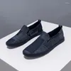 Casual Shoes Designer de lona masculina Pedal Pedal Lazy Sneakers Zapatos de Hombre