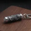 Collane S925 Sterling Silver Vintage Thai Argento Ancient Tube Gioielli Drago Punk Mens Memoriale Porta a sospensione Cenere