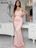 Robes de fête robe de soirée Bowith Prom Mariage élégant pour les femmes Bow sans manches cocktails Occasion formelle Gala de robe