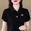 Koszulka polo damska letnia designer lapelowa krótkie rękawie 2023 NOWOŚĆ haftowana cienka koszulka golfowa Kobiety