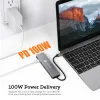 허브 NOVOO 6IN1 USB C HUB TYPE C에서 HDMICAMPATIBLE USB 3.0 PD 100W SD TF 카드 리더 어댑터를위한 Pro Nintendo Switch를위한