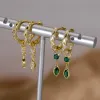 Boucles d'oreilles aides 925 argent sterling émeraude vert ovale vert ovale boucles d'oreilles enracine pour les femmes étonnants boucles d'oreilles en cristal blanc