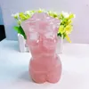 Decorative Figurines 15CM Natural Rose Quartz Lady Body Healing Crystals Women Modern Statue Naked Gemstone Collectible Home Decoration Gift