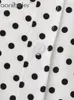 Bluzki damskie Aonibeier Polka Dot Print Women Lose koszula 2024 Lato długie rękawowe guziki swobodne bluzka żeńska top Y2K Streetwear