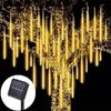 Solar LED Light Outdoor Meteor Douche Raincus Affairs de jardin imperméable Decor Street Garland Année Décoration de Noël 240411