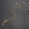 Designer double ring bamboo necklace luxury brand horseshoe buckle pendant earrings female geometric earrings Valentine's Day225j