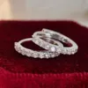 Fashion Jewelry Moissanite Diamond Hoop Earring Cuff White Gold Plated 925 Sterling Silver Earrings