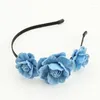 Haarclips Spring Sweet Headbands Rose Washed-Denim Headband Ladies Dropship