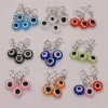 Bracelets 50pcs / lot Blue Evil Eye Charm Colorful Evil Eye 10 mm Perles enrôlent avec un fermoir fermoir Fit Charm Bracelets