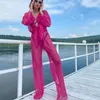 Women's Tracksuits Sexy See-through Shirt Mesh Two-Piece Set Pants