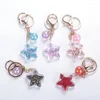 Keychains Key Chain Sound Ring Creative Mobile Phone Sac Car Pendant transparent Five Point Star Lovely