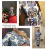 Lässige Kleider Frauen Kleider Kleider Sommer Maxi Print Chiffon gegen Nacken Langarm Lose Split Böhmen Boho Floral Plus Size Free