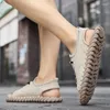 Sandals Men Trendy Style Men's Casual Sports Fashion Slippers Handmade Sewing Outdoor Breathable Open-Toe