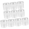 Förvaringsflaskor 8 st 250 ml mini transparent silver aluminium lock mason burk set små frukter sylt burkar honung behållare potten petplast