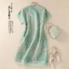 Partykleider Limiguyue chinesischer Stil Sommer Blumensticke Mini Kleid Frauen Seiden Ramie Raglan Sleeve A-Line Vestidos E617