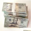 Other Festive Party Supplies Wholesales Prop Money Usa Dollars Fake For Movie Banknote Paper Novelty Toys 1 5 10 20 50 100 Dollar Curr Dht9U