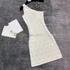 Women One Shoulder Dress Shiny Rhinestone Dresses Party Sexy Fitted Dress Designer Sleeveless Dresses