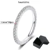 Anneaux Smyoue 18K plaqués 0,57 cm entésine complète Moisanite Ring Forn Women S925 STERLING MATCHING Diamond Band Wedding Bijoux