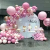 Décoration de fête 99pcs Ballon rose Kit Garland Bow ballons décor de mariage Baby Shower Girl anniversaire adulte Bachelorette Baloon