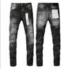 Heren paarse jeans heren gescheurd jeans heren bijgesneden broek heren lage taille spijkerbroek skinny broek casual hoogwaardige jeans denim trendy merk denim rechte broek