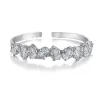 Strängar Sterling Silver 925 Bangle For Women Fine Jewelry Armband Waterdrop Pear Zircon Wedding Valentine Day Present justerbar