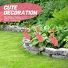 Garden Decorations Simulated Flamingo Resin Ornament Yard Lawn The Sign Decor Iron Flamingos For Gardening Ornaments