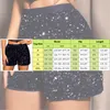 Shorts femminile da donna con paillettes di paillettes casual in vita alta pantaloni dritti solidi nightclub scintillante