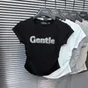 T-shirt a maniche corta a diamante calda nera pura per donna primavera e estate collezione in vita pieghe