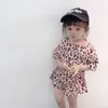 Clothing Sets Baby Girls Cotton Clothes Infant Leopard Print Tshirts Shorts 2Pcs