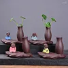 Dekoracyjne figurki ceramiczne ręcznie robione woda rzemieślnicza sadzenie małego mnichu dekoracji domu kwiat gniazda biura ornament