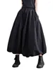 Jupes noires vintage hautes hautes jupe plissée femme mode plus taille cordon de tirage décontracté vêtements longs printemps automne 2024