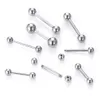 6 38MM DIY Micro Barbell Bars Tongue Piercing 3 4 5 8MM Ball Cartilage Earring Nipple Rings 14 16G Body Jewelry 240409