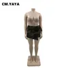 Cmyaya plus size dames camouflage gedrapeerde taille shorts rokken 2023 mode zomer streetwear ins curve mini rok 240411