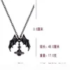 Drottning Moder Demon Evil Titanium Black Wings Diamond Saturn Necklace Super Cool Punk Bat245e