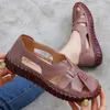 Woman Flats Hollow Leather Women Shoes Genuine GKTINOO Summer Womens Loafers Breathable Beach Female Sandals Big Size 35-42 240412 294 s