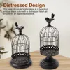 Świece 2PCS Iron Art Gift Bird Cage Uchwyt Zestaw sypialni Wystrój domu