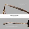 Kingseven Quality Amélioration des lunettes de soleil en bois d'ébétal hommes polarisé UV400 Protection en bois rétro Eyewear Women Outdoor Sports 240409