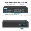 Routrar POE Switch 1000 Mbps Full Gigabit Switch 4 Port + 1 Uplink Fast Ethernet Switch Network RJ45 52V Power för IP -kamera/ WiFi -router