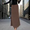 Jupes femmes jupe bureau femelle mince longueur de genou haute taille extensible sexy crayon vintage français couleur solide bodycon