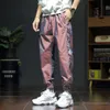 Pantalones de ropa de ocio para hombres en primavera y verano, polainas elásticas de gran tamaño delgadas y sueltas, versión coreana Pantalones reflectantes de camaleón