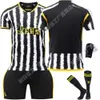 Soccer sets / survêtements Contuies 2324 Juventus Home Jersey Set No. 9 Hovic 22 Di Maria 10 Borgba 7 Chiesa