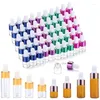 ストレージボトル10pcs 1ml/2ml/3ml/5mlクリア/アンバーミニガラスドロッパーサンプルサンプルバイアルはエッセンシャルオイル用です