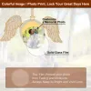 Colliers Angel Wings Medallions Collier de pendentif photo personnalisé pour hommes Hip Hop Iced Out Pendant Custom gravée Nom Memory Gift