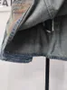 Deat Womens jeans Saias de vários bolsos de retalhos de retalhos de retalhos de laço A mini-saia A-line 2024 Moda de verão 29L3411 240422