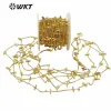 Halsband WTBC137 Fashion Gold Electropated Stick Charm Halsband Diy Women Syckel Making Chain Sälj av mätarhalsbandskedja Mässingskedja