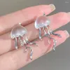 Stud Earrings 2pcs Deep Sea Jellyfish Frosted For Women Korean Trendy Simple Female Personality Studs Earring Girls Jewelry Gifts